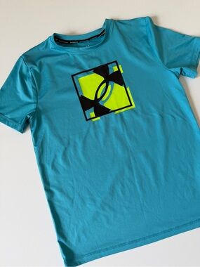 Under Armour Kids Teal Swim Tee with Black Trim